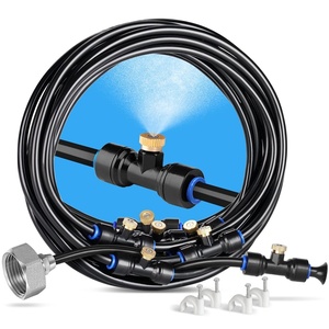 image:imageHOMENOTE Misting Cooling System 98FT30M PreAssembled Kit with 27 Brass Nozzles amp 34 Brass Adapter Cooling Mister for Patio Backyard Pets Garden amp GreenhouseBlack